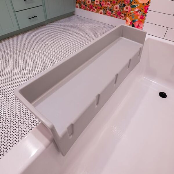 Bathtub Splash Guard Play Shelf Area